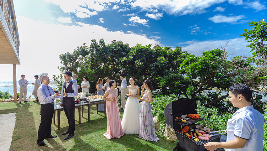 別館貸切パーティーウェディング 伽藍ウエディング 沖縄の海に誓う結婚式